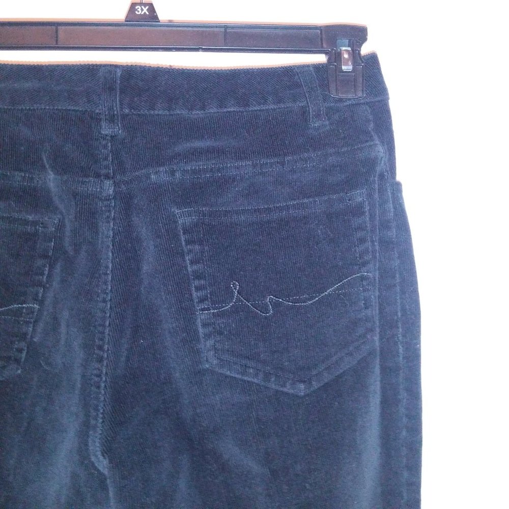 St Johns Bay Womens Pants Size 8 Solid Black Corduroy Stretch Skinny‎ Waist 28" - Picture 13 of 14